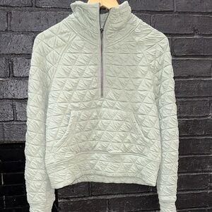 ME Makeover Essentials Quilted Half-Zip in Sage green
